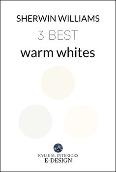 the cover of shewin williams's 3 best warm whitess, featuring white circles