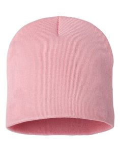 Sportsman SP08 - 8 Knit Beanie - PINK - OSFA | Sportsman 8" Beanie Hat in Pink Size OSFA | Acrylic Pink Beanie, Hook And Loop Tape, Graphic Tshirt Design, Girly Accessories, Pinterest Outfits, Team Apparel, Fitted Caps, Customized Blankets, Capsule Collection