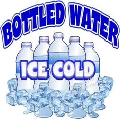 bottled water logo with ice cold bottles