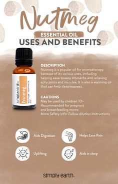 Nutmeg Oil Benefits, Success Oil Recipe, Benefits Of Nutmeg, Nutmeg Benefits, Essential Oils For Breathing, Nutmeg Oil, Oil Therapy