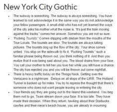 the new york city gothic poem