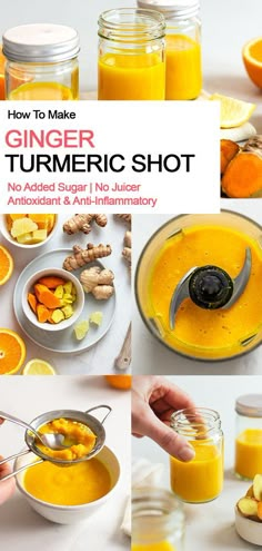 how to make ginger turmric shot with no added sugar and no juicer