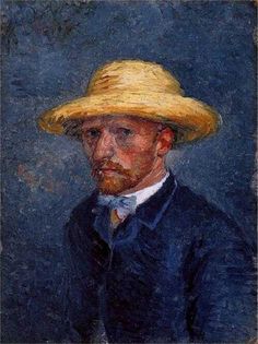 a painting of a man wearing a yellow hat