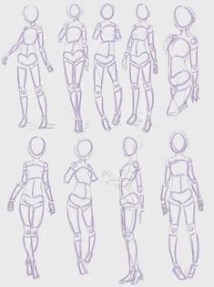 some sketches of different types of female body shapes