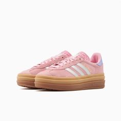 New In Box Kids Size Shoe Inspo Adidas, Preppy Adidas Shoes, Adidas Gazelle Platform, Platform Gazelle, Adidas Gazelle Bold Pink, Pink Adidas Gazelle, Pink Gazelle, Adidas Gazelle Pink, Pink Gazelles