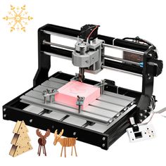 The Genmitsu CNC Designed for the absolute beginner, the Genmitsu is a great tool for starting CNC learning. If wood-working is your hobby, you can use it to add features like curved words and exquisite patterns. If you are a student just learning CNC, it can help you engrave models that you are coding and designing. You will find the SainSmart Genmitsu an excellent self-learning tool that allows you to DIY your great projects on a cost-effective platform without the risk of damaging expensive e Home Cnc Machine, Woodworking Cnc Machine, Cnc Programming, Diy Router, Desktop Cnc, Diy Cnc Router, Drukarka 3d, Cnc Engraving Machine, Cnc Router Bits