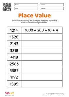 the place value worksheet for students to practice numbers and subtractions