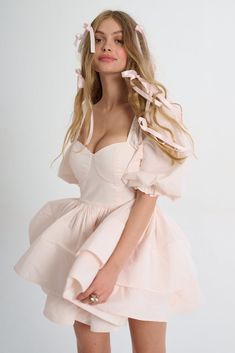 Embracing Femininity, Pink Prints, Romantic Weekend Getaways, Puffy Dresses, Puff Dress, Vacation Dress, Soft Pajamas, Romantic Weekend, Dress Aesthetic