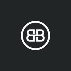 the letter b is inscribed in a circle on a black background with white lines and dots