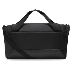 a black duffel bag on a white background