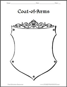 the coat of arms is shown in black and white, with an ornate border around it