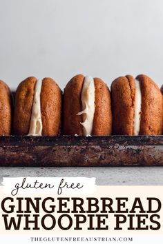 gluten free gingerbread whoopie pies with icing on top