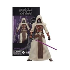 the star wars action figure is shown in its packaging