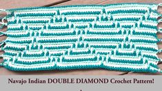 Part 5 of 7 Navajo Indian DOUBLE DIAMOND Crochet Pattern Navajo Diamond Crochet Pattern, Diamond Crochet Pattern, Native American Crochet Patterns, Diamond Crochet, Crochet Retro, Crochet Mosaic, Yarn Tote, Ripple Blanket