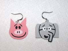 Pig & Elephant Earringspiggie Earringselephant - Etsy Piggie And Elephant, Teacher Jewelry, Teacher Earrings, Book Earrings, Bottle Earrings, Elephant Earrings, Ghost Earrings, Pumpkin Earrings, Artisan Earrings