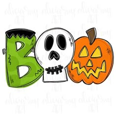 the letter b is for halloween with a skull and a pumpkin