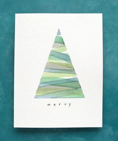 Painted Christmas Cards, Watercolor Christmas Tree, Diy Tree, 카드 �디자인, Watercolor Christmas Cards, Navidad Diy, Cat Air