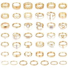 PRICES MAY VARY. VINTAGE RING KIT: You will get 47pcs knuckle rings with a combination of various styles such as CZ ring, twist ring, hollow ring, etc. Can be As Stacking Rings,Thumb Ring, Knuckle Rings. Multiple ways of stacking makes you unique every day. Great value for your money. PREMIUM-QUALITY: All rings are made of high-quality alloy materials combined with electroplating process, smooth surface, bright color, environmentally friendly materials, comfortable fit design, suitable for most Good Rings Women, Friendship Rings For 2 Best Friends, Cheap Gold Rings, Amazon Rings, Rings Multiple, Rings Pack, Rings Set For Women, Rings Dainty, Hollow Ring