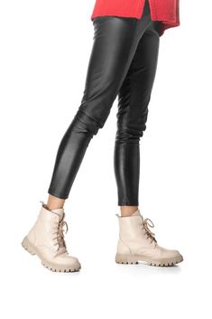 Faux Leather Leggings: Stylish and Versatile Pants for Any Occasion How To Wear Faux Leather Leggings, Leather Leggings Look, Striped Nail Designs, 5 Outfits, Outfits To Try, Black Faux Leather Leggings, Versatile Pants, Only Shoes, White Boots