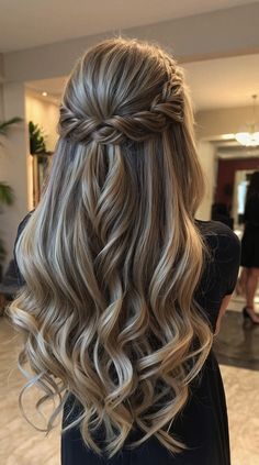 Searching for the perfect prom hairstyle that strikes the right balance between elegant and effortless? Look no further! In this blog, we've curated 15 stunning half up half down prom hairstyle ideas to inspire your look for the big night. Whether you have short, medium, or long hair, curly, straight, or thin locks, we've got you covered with a variety of styles that are sure to turn heads. #prom #hair Hairstyles For Long Hair Braids Half Up, Half Up With Braids Wedding, Half Up Simple Wedding Hair, Wedding Hairstyles Half Up Half Down Short Hair Front View, Half And Half Down Hairstyles, Hair Styles For Long Hair Length Formal, Half Up Half Down Hair Braided Black, Half Up Hairstyles For Long Hair Formal, Half Up Half Down Formal Hair Medium