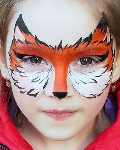 Fox Face Paint, Dinosaur Face Painting, Animal Face Paintings, Fox Face