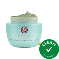 A clarifying clay mask that subtly warms to open pores, absorb excess oil, gently exfoliate, and decongest skin without drying. Skin Type: Normal, Combination, and Oily Skincare Concerns: Pores, Uneven Texture, and OilinessFormulation: Mask Highlighted Ingredients:- Okinawa Kucha Clay: Rich in minerals, it absorbs excess sebum and oil.- Japanese Konjac: Gently exfoliates dead skin and dirt. - Japanese Volcanic Ash: Creates a warming sensation, allowing pores to open and drawing out visible impurities.Ingredient Callouts: This product is vegan, cruelty-free, and comes in recyclable packaging. Face Mask Packaging, Tatcha Skincare, Skin Face Mask, Open Pores, Sephora Skin Care, Clay Face, Clay Face Mask, Oily Skin Care, Tinted Lip Balm