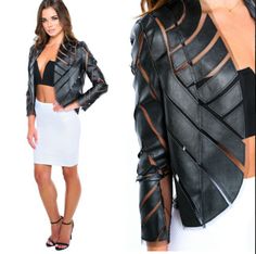 Fashion Fail, Vegan Leather Jacket, Futuristic Fashion, Leather Outfit, Black Leather Jacket, Fashion Details, Leather Fashion, Diva, Vegan Leather