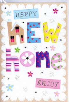 a greeting card with the words happy new home