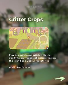 the screenshot shows an image of a computer screen with text that reads, critter crops