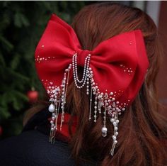 Girls Hair Bows Diy, Hair Acessories, Bead Hair Accessories, Trendy Hairstyle, Ribbon Headbands, Easy Hairstyle