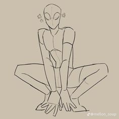 a drawing of a spider man sitting on the ground with his legs crossed and eyes closed