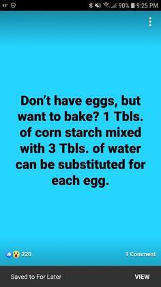 a blue background with the words don't have eggs, but want to bake?