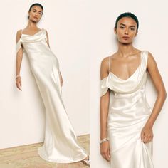 Condition: New With Tags! Size: 10 - Silk - Adjustable Straps - Perfect For Wedding, Bride To Be, Bridal Shower, Honeymoon Silk Bridal Dress, Charmeuse Wedding Dress, Drapey Dress, White Silk Dress, Satin Wedding Gown, Silk Chiffon Dress, Reformation Dress, Reformation Dresses, Silk Charmeuse