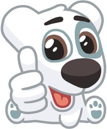 a cartoon polar bear giving the thumbs up sign