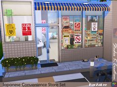 Simple Minecraft Builds, Japanese Convenience Store, Japanese Neighborhood, Japanese Town, Japanese Shop, Clothing Store Interior, Japan Store, Pharmacy Design, Store Layout