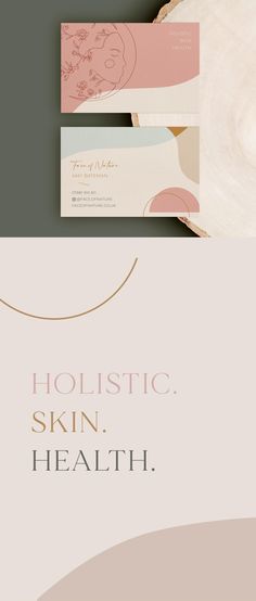 two business cards with the words holistic skin health on them