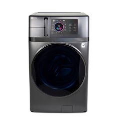 the front view of a washing machine on a white background