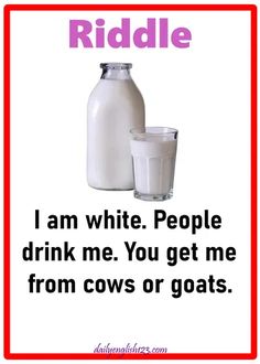 a sign that says, i am white people drink me you get me from cows or goats