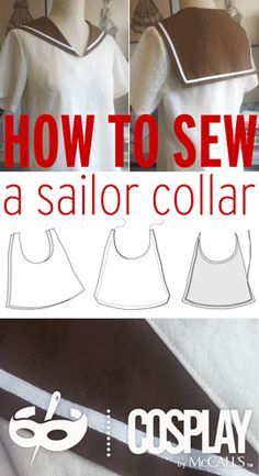 how to sew a sailor collar with instructions for the front, back and sides