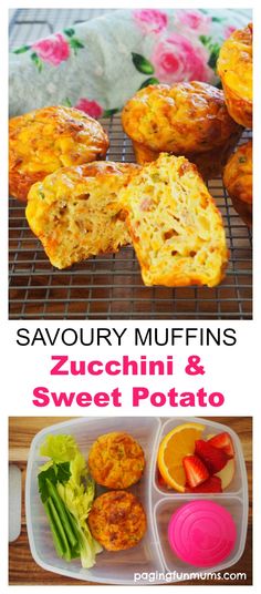 savory muffins, zucchini and sweet potato are the perfect lunch for two