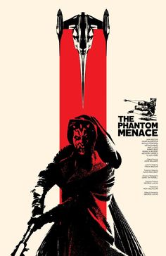 a movie poster for the film the phantom menace with an image of a woman holding two swords