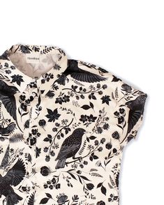 Starling Bird Button up Satin Shirt, Bird Print Black & White Shirt, Folklore Style Shirts, Shirt for Bird Lovers, Unisex Button Down Shirt - Etsy Alaska Clothing, Starling Bird, Folklore Style, Gamine Style, Warm Weather Outfits, Black And White Shirt, Brooms, Satin Shirt, Bird Print