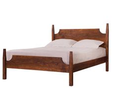 a real bed! Traditional Wood Bed Frame, Aesthetic Moms, Woodem Bed Frame, Maple Wood Bed, Craftsman Style Bedroom, Mission Style Beds, Modern Wooden Bed, Stickley Walnut Grove Bed, Antique Hand Turned Wood Bed Frame