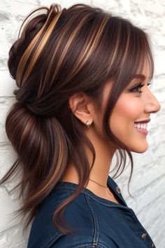 hair color ideas for brunettes Hair Trends Fall 2024, 2014 Hairstyles, Rambut Brunette, Brunette Hair With Highlights, Fall Hair Cuts, Color Highlights, Fall Hair Color For Brunettes, Fall Hair Trends, Spring Hair Color