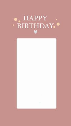 a pink birthday card with the words happy birthday written in white and gold on it