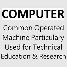 the words computer are written in black and white on a light gray background with an image of a machine