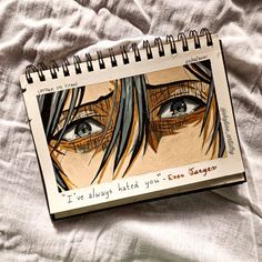 a notebook with an image of a woman's eyes and the words i've always liked you even longer