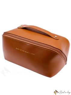 BirdinBag - Womens Large Capacity Portable Makeup Travel Bag - Professional Cosmetics Storage Case Portable Brown Handheld Bag, Brown Portable Handheld Bag, Brown Handheld Portable Bag, Brown Handheld Bag, Brown Handheld Portable Satchel, Portable Pouch Box Bag For Daily Use, Brown Portable Bag For Daily Use, Everyday Brown Portable Satchel, Trendy Rectangular Case Bag For Daily Use