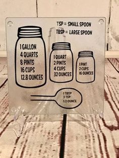 a glass sign with instructions for how to use mason jars on the outside of it