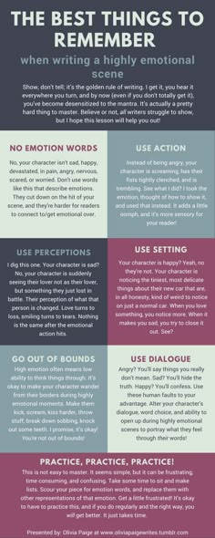 the best things to remember when writing a highly emotional text